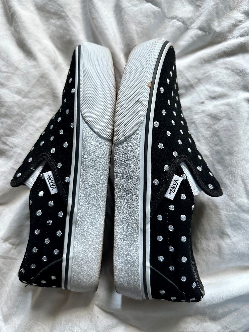 Vans Classic Suede Slip-ons, Platform Polka Dot